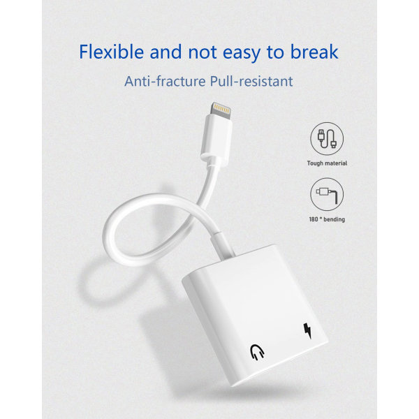 [2 in 1] Kuulokeadapteri iPhonelle, Apple Lightning - 3,5 mm:n liitäntä Aux-äänidongle Autotarvikkeet Yhteensopiva kuulokeadapteri [f2]
