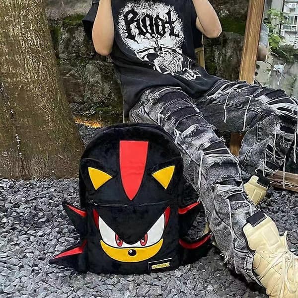 Sonic Ryggsäck Shadow The Hedgehog 3D Plysch Ryggsäck Barn Skolväska{f2}