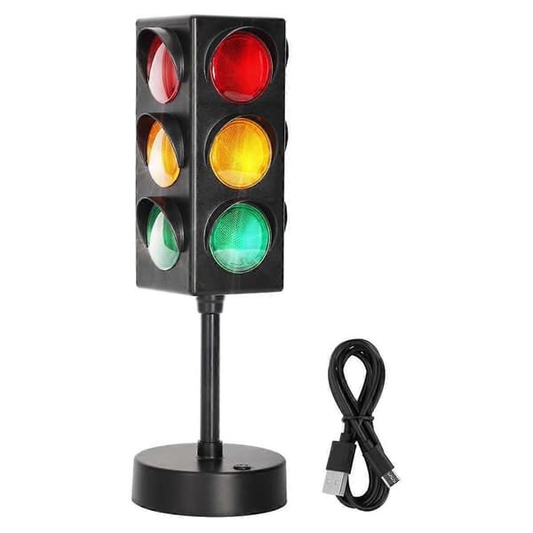Trafikklys lampe med base for romdekorasjon{hw}