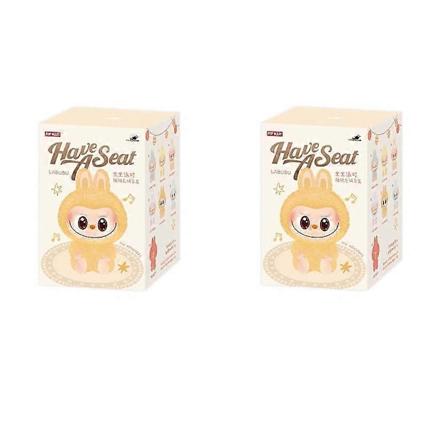 Popmart Labubu The Monsters Sit And Party Vinyyli Blind Box Sydämenlyönti Macaron & Duoduo Riipus Koriste 2 pcs
