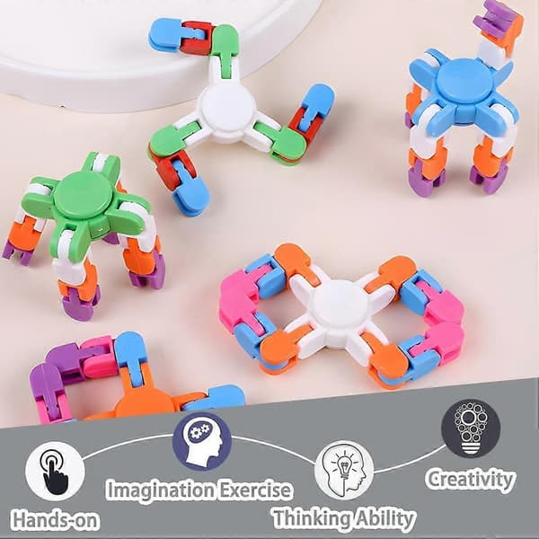Förpackning med 9 Fidget Spinner Leksaker för Barn och Vuxna, DIY Formbar Fingertoppsleksak（f2）
