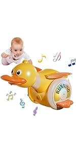 Krypende Krabbe Baby Leke for 3-12M, Sensorisk Mageleketid & Læringsleke med Lys & Lyder