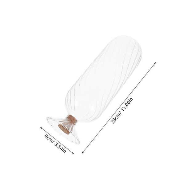 Klar Glas Rund Burk Tändsticksklocka Förvaring Display Förseglande Trä Glas Material 1-pack