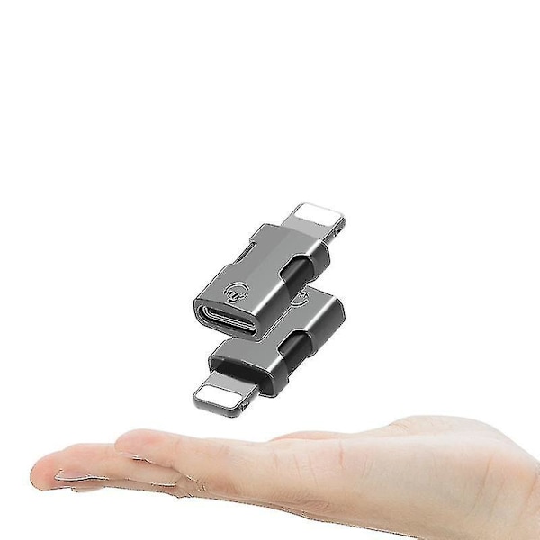 Usb C till Otg Lightning Adapter för att Stödja Dataöverföring Anslut Laddare Kontakt Kabel Konverterare Trådlös Mikrofon Adapter - Svart