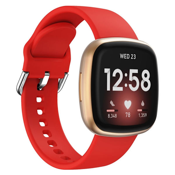 Fitbit Versa 4/Sense 2 -rannekoru silikonia, punainen 16