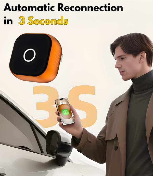 Bluetooth-adapteren er kompatibel med iPhones og Android-enheder, eliminerer kabler, forbedrer køreoplevelsen og giver stabilitet.