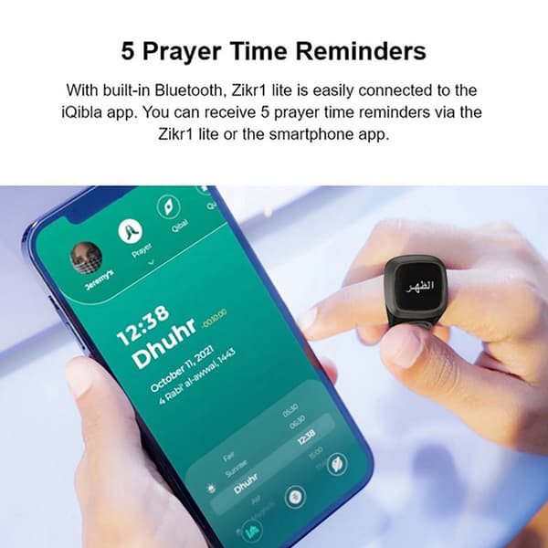 Smart Tasbih Tally Counter Ring för muslimer Zikr Digital{F2}