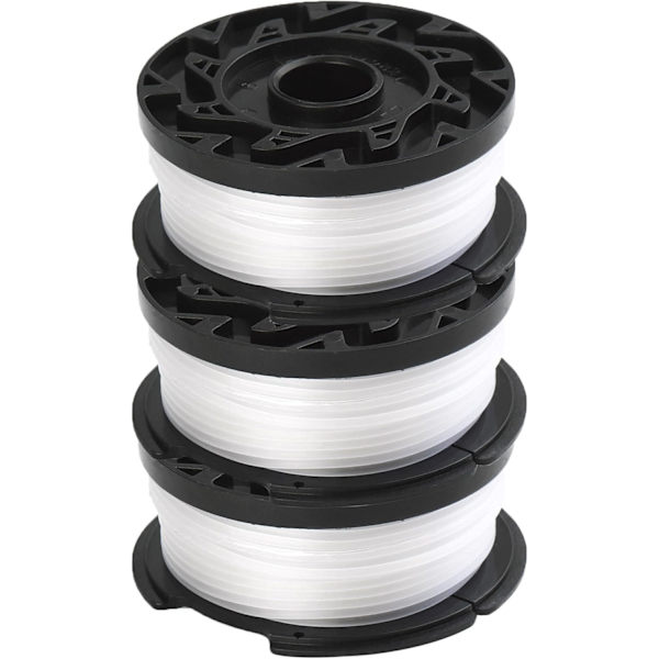 Sett - 3-pakning AF-100 erstatningsspoler kompatible med Black+Decker AF-100-3ZP AF-100-BKP gresstrimmer}F2{