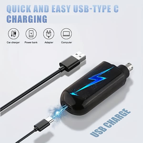 Professionel USB Genopladelig Næsehårstrimmer til Mænd og Kvinder med Digitalt Display, Dobbeltblad, Lang Batterilevetid CS