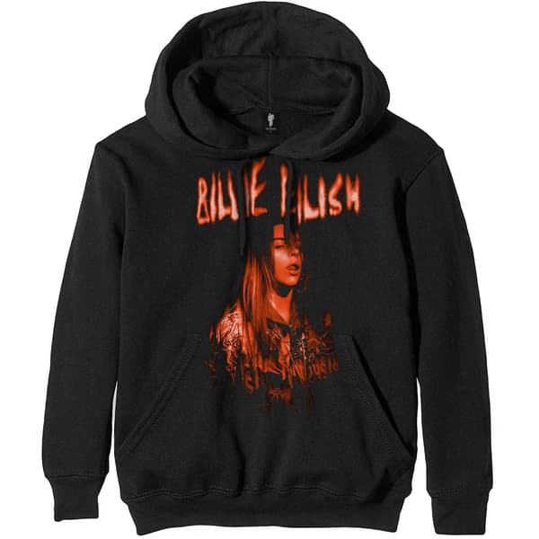 Billie Eilish Unisex Voksen Spooky Logo Hættetrøje S Sort Sort(f2) Black S