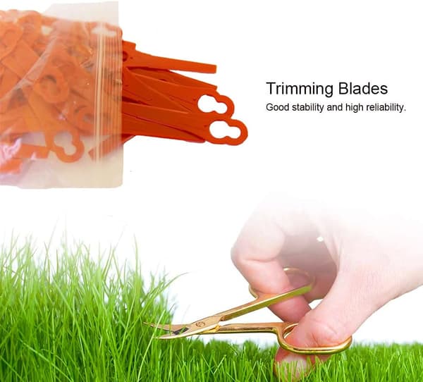 60 stk. reserveblader - reserveblader i plast - trimmer - Plastgressklipperblad - plastblad for trådløs gresstrimmer (rød)