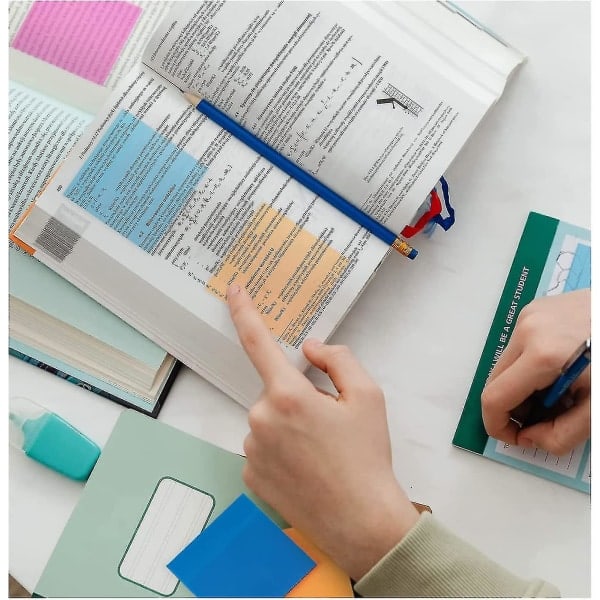 300 ark färgglada transparenta självhäftande lappar, självhäftande anteckningsblock, transparenta post-it lappar{F2}