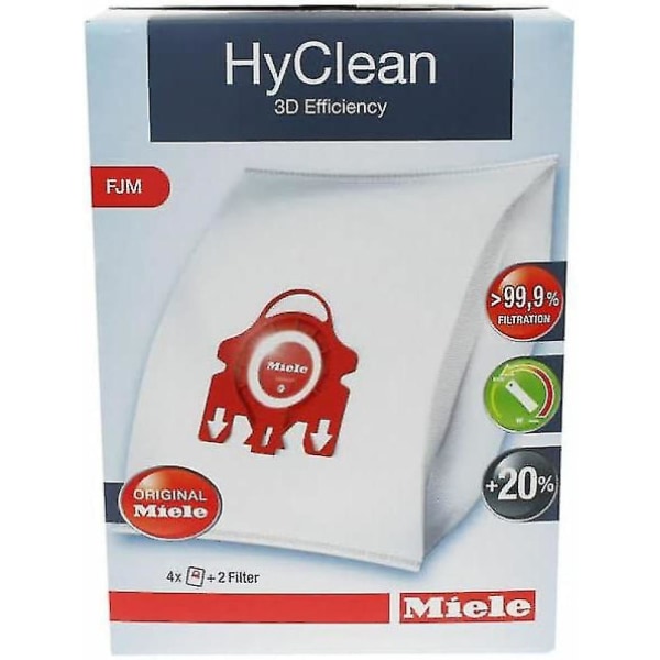 För 4st Miele 9917710 Hyclean 3D Efficiency FJM dammsugare, för dammsugare med Miele-påse