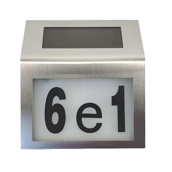 Solar LED-belyst husnummer - 1.2v Silver
