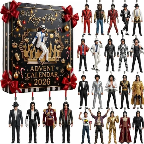 2026 Michael Jackson julekalender klassisk scene 2D akryl hengende figur juletrepynt gave til musikkfans A1-Random 2D Acrylic