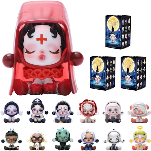 POP MART Skullpanda Ancient Castle 3 stk action figur populært legetøj samlerobjekt kunst legetøj eksklusiv Kawaii fantastisk kreativ gave rumindretning{f209}