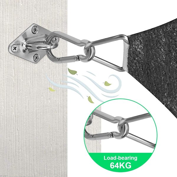Shade Sail Hardware Kit 304 Rustfrit Stål Solsejl Installationssæt