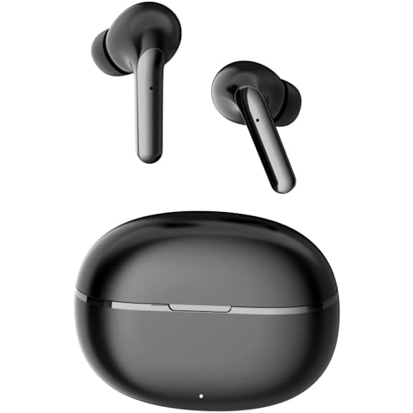 Bluetooth headset, trådløse hovedtelefoner, stereo touch-kontroller, silikone ørepropper i øret, sort