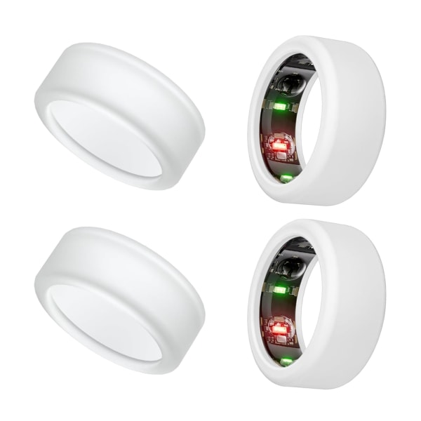 Skydd för Oura Ring, 4st Cover kompatibel med Oura Ring, Elastiskt case för Oura Ring Gen 3 Working Out white white S