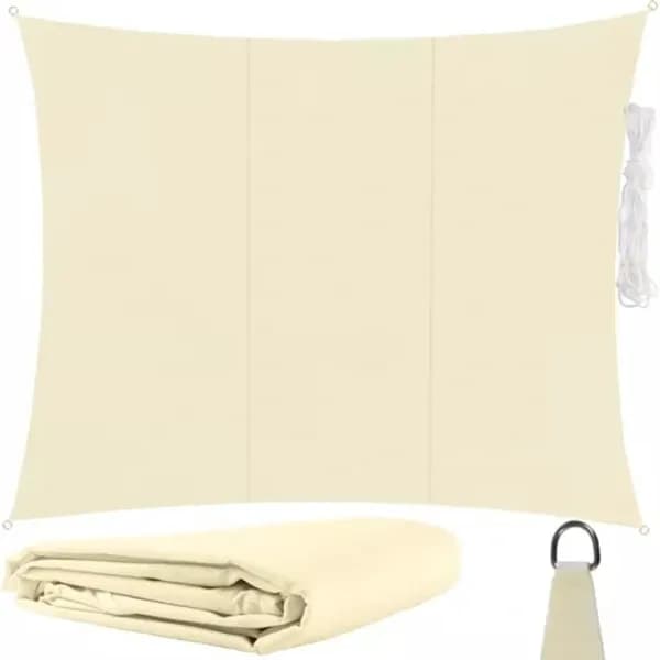 Vanntett solseil 4x3 m 180g/m2 Beige