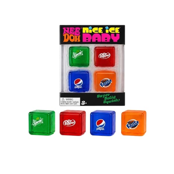 Sodakube Squishy Sæt Cola Fanta Sprite Stressaflastende Fidget Legetøjsbundt
