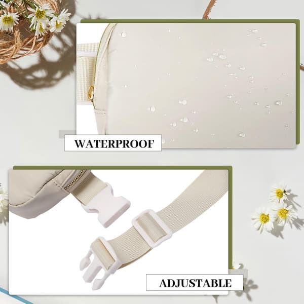Magemaske for menn og kvinner med justerbar skulderstropp, ideell for løping, off-white
