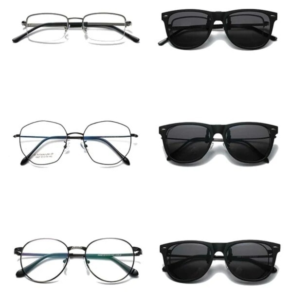 Clip-on Wayfarer Solbriller Svart - Festes på eksisterende briller{EE}