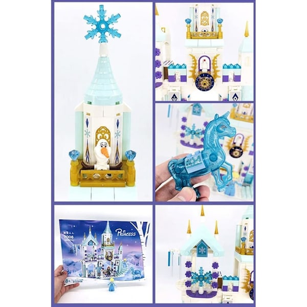 Doyomtoy Prinsesse Anna Elsa Slot Byggesæt til Piger Kreativ Gave til 6 7 8 9 10 11 12 Årige Børn