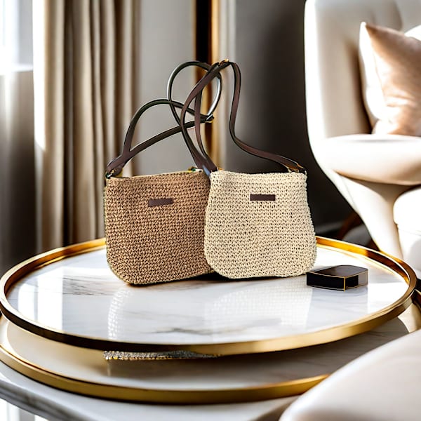 Halmväska för Kvinnor, Sommar Strand Crossbody Väska med Dragkedja och Justerbar Axelrem, Boho Vävd Handgjord Axelväska, (Off-White) off-white