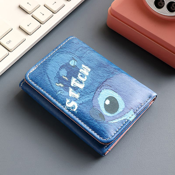 Tegneserie Lilo & Stitch Kortlommebok Kawaii Mønster PU Lær