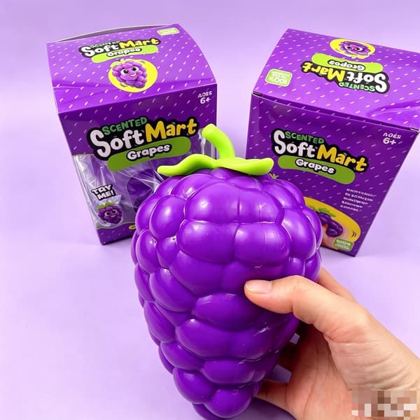 Kæmpe lilla drue Squishy Legetøj, Blød Klemme Sensorisk Stressaflastningsbold, Sjov Fidget Legetøj