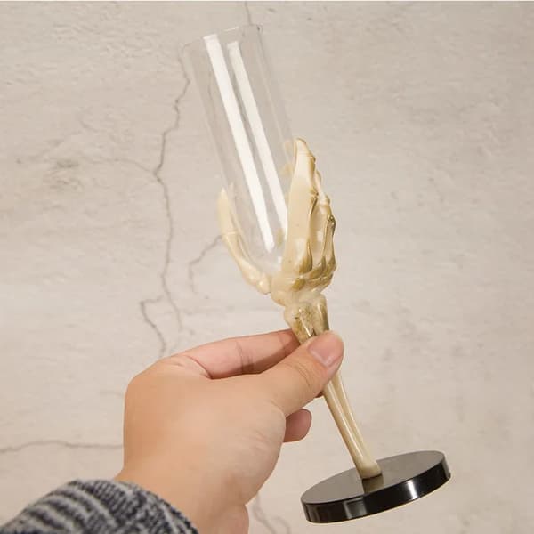Retro Halloween Bæger Champagneglas Skelet Hånd Arm Design Plast Fest Bar Tilbehør 2 stk 3PCS