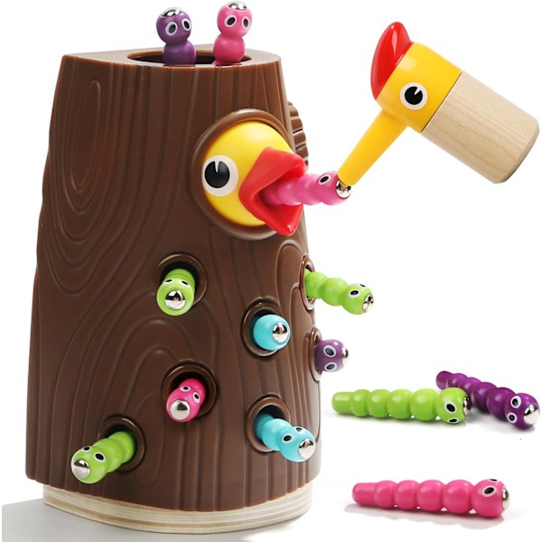 TOP BRIGHT Montessori-leker for 2-åringer - Magnetisk fuglematingslek for finmotorisk utvikling for gutter og jenter
