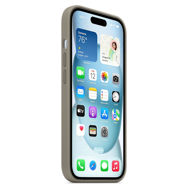 iPhone 15 Deksel Kompatibelt med MagSafe Ripebestandig Silikon Telefondeksel Grå Grey iPhone 15