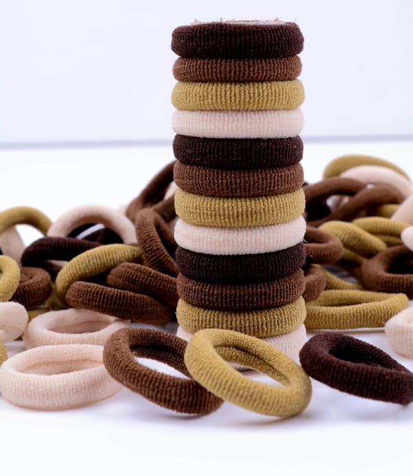100 st Mini Mjuka Hårband Sömlösa Hårband Barn Hårringar Stickade Tyghårband (Kaffe)(f2) Coffee