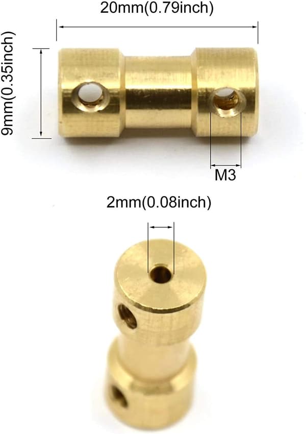 5st DIY Mässing Motoraxelkoppling Flexibel Axelkoppling J,ZQKLA(f2)