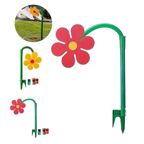Crazy Daisy Vannspreder – med dobbel piggbase – for hunder og barn – stabil Yellow