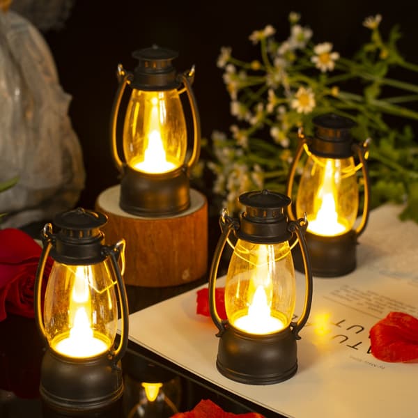 4-pack mini LED-lyktor batteridrivna heminredning inomhus jul fest sovrum stämningsbelysning 4pcs Red