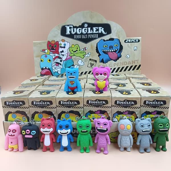 {hw} 24-delars blind box figur nyckelring, söt tecknad nyckelring med hål