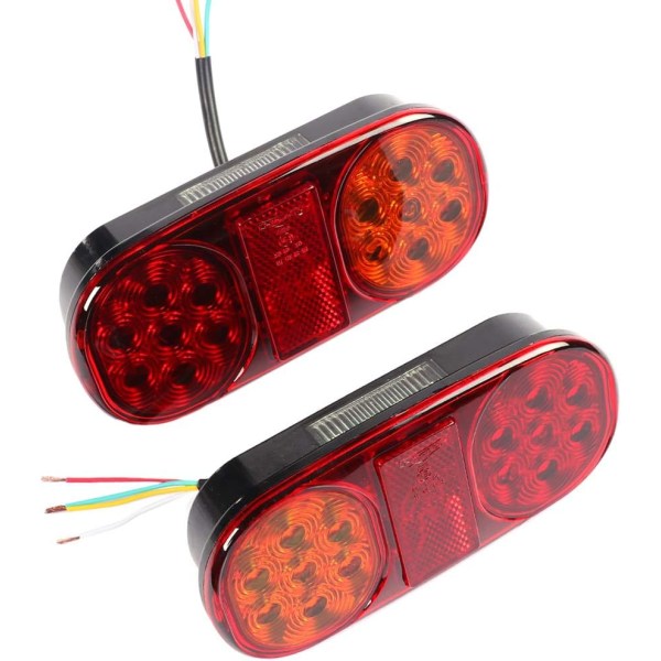 2st Universal LED släpbakljus lastbilsljus bromslampa 12v vattentät stoppljus för lastbilssläp husvagn husvagn eller traktor (14 led chips-2 st)