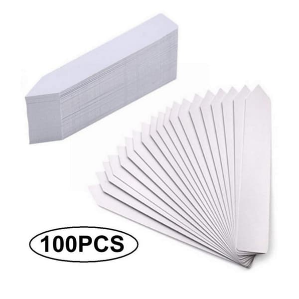 10 x 2 cm trädgårdsväxtetiketter – 100-pack återanvändbara frömärken för krukväxter och plantor White 100 pieces
