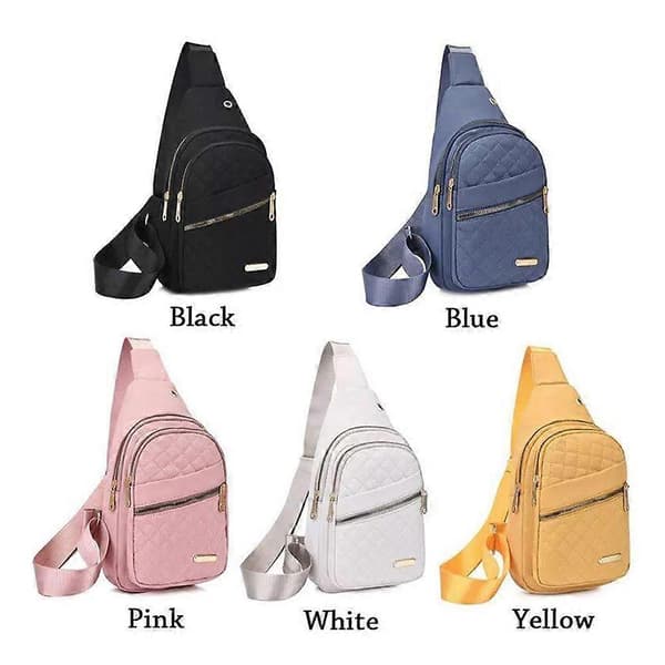 Stöldskyddande Slingväskor för Kvinnor Lätta Ryggsäckar Crossbody-väskor Bröstväska Utomhusryggsäck (f2) Black