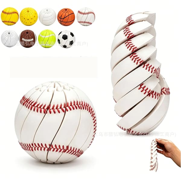 Baseboll Fidget Ball Leksak 3D-printad Skrivbordsstresslindrande Snurra Sensorisk Fidget Leksak Volleyball