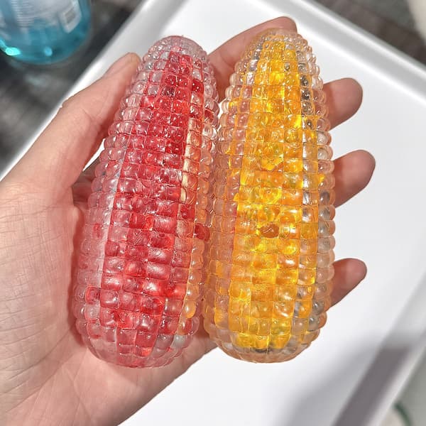 Mais Squishy Stressleke – Krystall Klemmeleke Sakte Stigende Stresslindrende Sensorisk Leke Orange