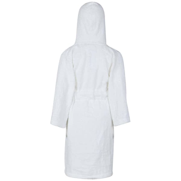 Badehåndkle med hette til barn, 100 % bomullsfrotté badekåpe for gutter og jenter White 9-10 Years