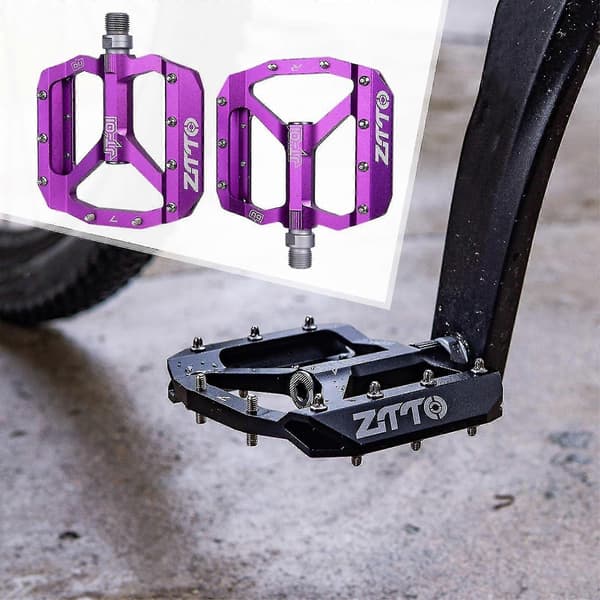 MTB landevejscykelpedaler reservedele aluminiumslegering 12 mm akselleje lilla{AZC}{F2}
