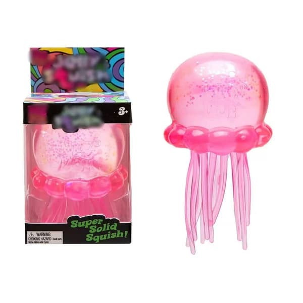 NeeDoh Jellyfish Jelly Squish Stress Fidget Sensorisk Klämleksak för Barn Vuxna Pink