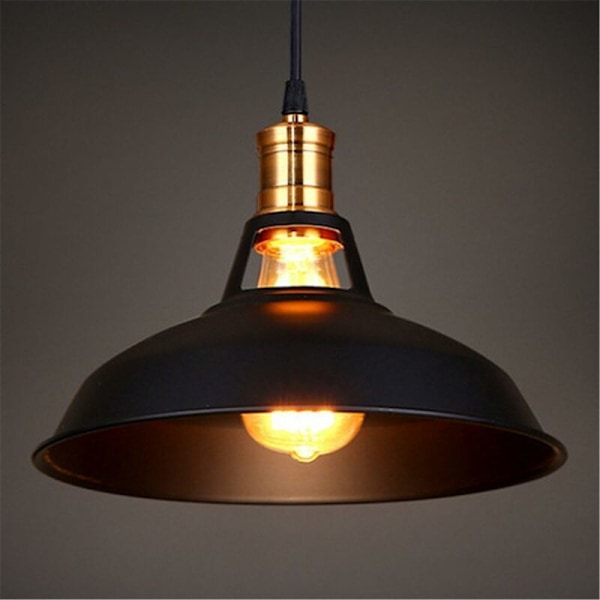 Vintage industriel pendellampe E27 LED-lampe retro loftslampe til køkken spisestue stue soveværelse restaurant, sort