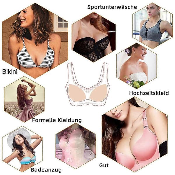 3 par trekantede bh-indlægssæt til kvinder Usynlige sømløse bh-indlæg til badetøj 3 Pair