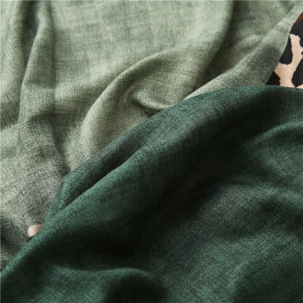 Leopardmönstrad scarf för kvinnor, djurmönster, mode, scarf i bomull och linne med fransar, lång, stor, lättviktig, varm, sjal, stola, omslag